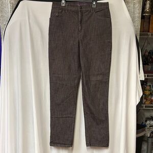 Gloria Vanderbilt Dark Brown Denim with Embroidery